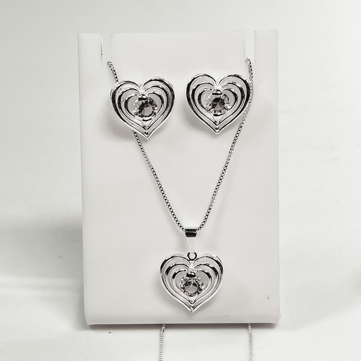 Conjunto Corações Prata Folhada - Image 2