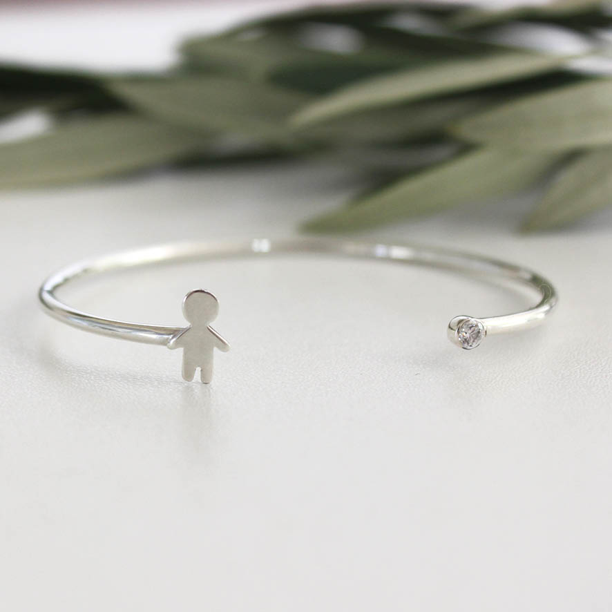 Bracelete filho – joia em prata 960 com topázio transparente - Image 2