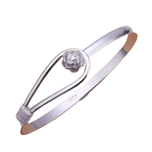 Bracelete de Prata Flor Fivela