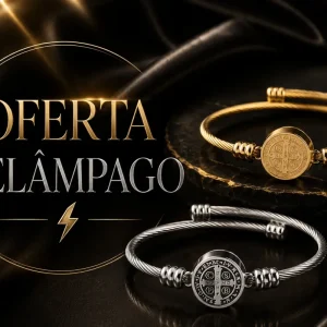 Bracelete Medalha de São Bento BentoForce™ – Oferta Relâmpago ⚡