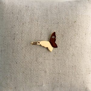 Colar OU Pingente borboleta – ouro 18k e brilhante