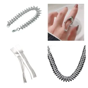 Conjunto de Joias de Prata Sensations Brincos | colar | pulseira |Anel