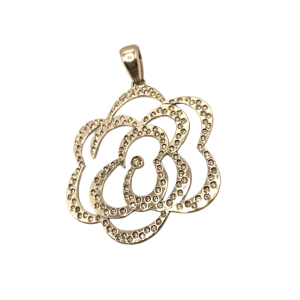 Pingente Ouro Branco Rosa Mandala