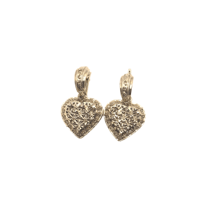 Brinco Coração Diamante Ouro Branco
