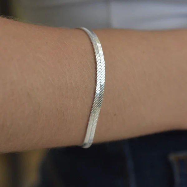 Pulseira Fita Prata Aço Inox Antialérgica