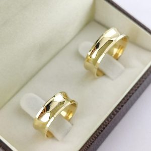 Par de Alianças Côncavas em Ouro 18k 6mm