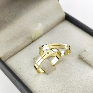 Par de Alianças Retas em Ouro 18k 3.5mm