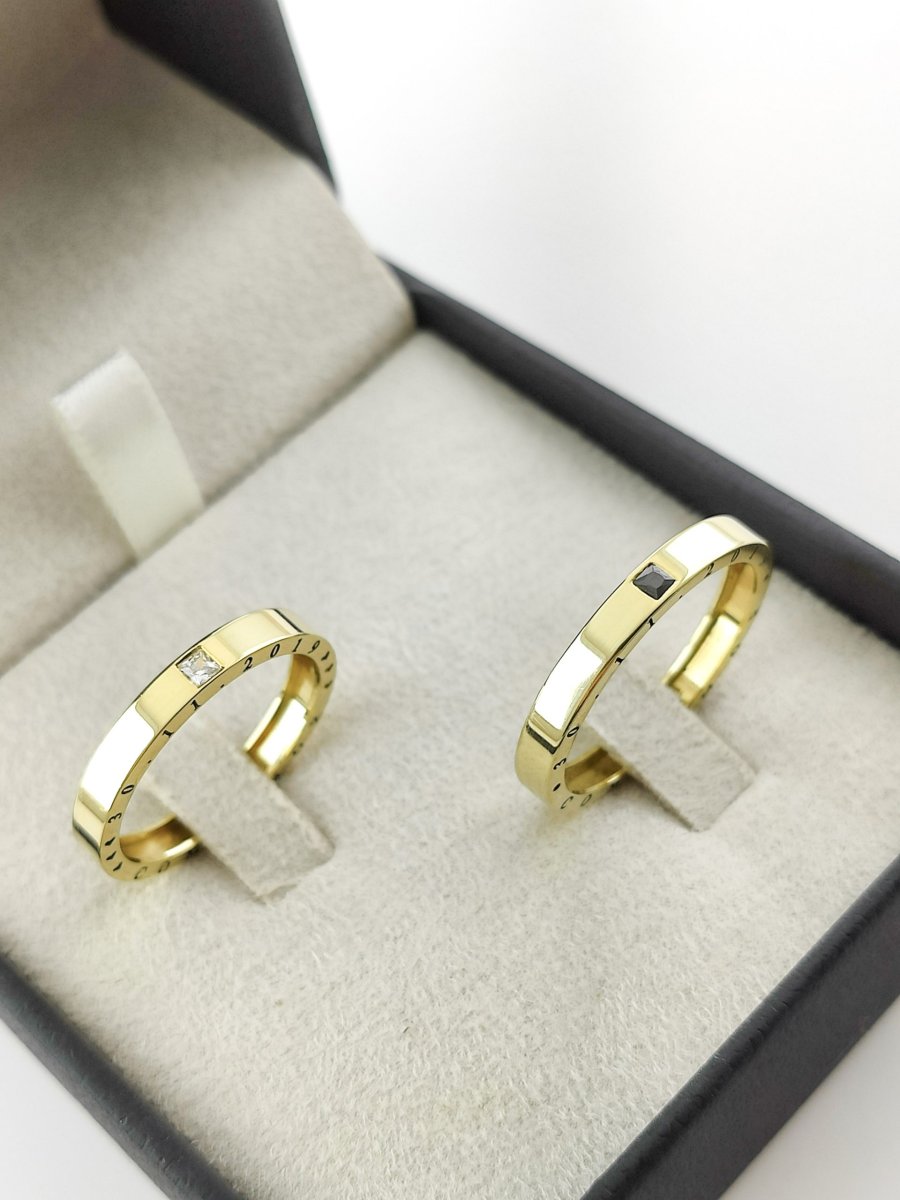 Par de Alianças Retas em Ouro 18k 3mm