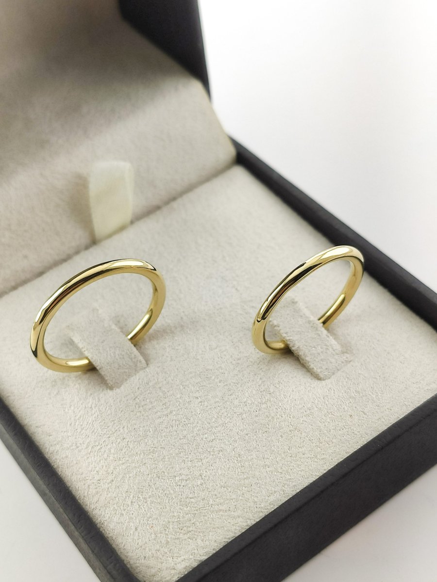Par de Alianças Tradicionais em Ouro 18k 2mm Ultrafinas - Image 2