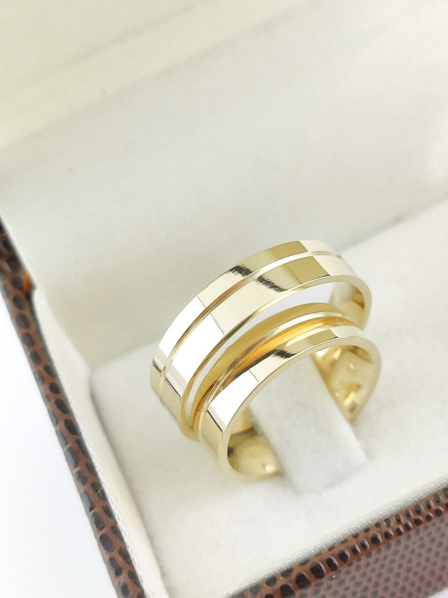 Par de Alianças Retas em Ouro 18k 5mm com Conforto Clássico - Image 2