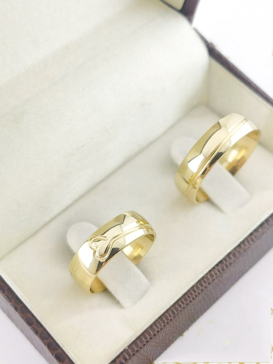 Par de Alianças Tradicionais em Ouro 18k 6mm - Image 2