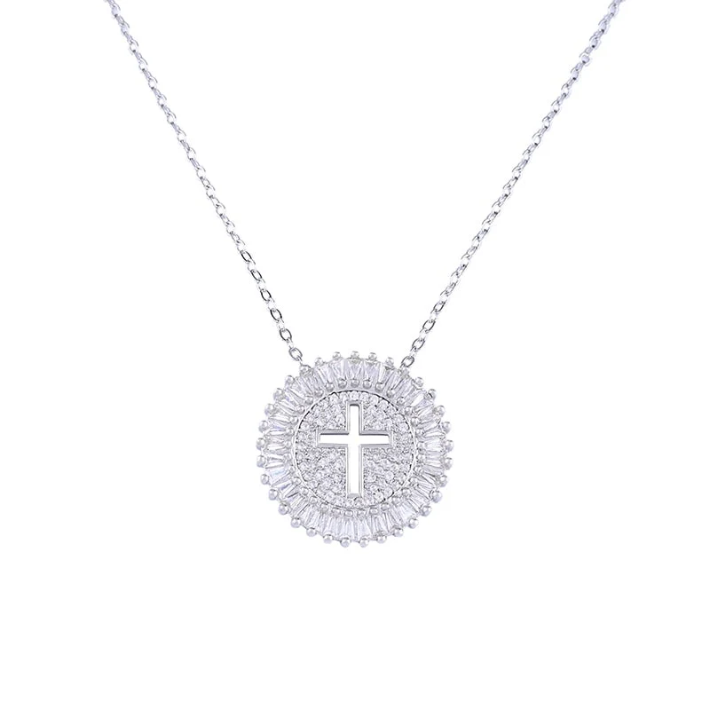 Colar Feminino Flor de Zircônia com Cruz Banhado a Ouro 18k - Image 6
