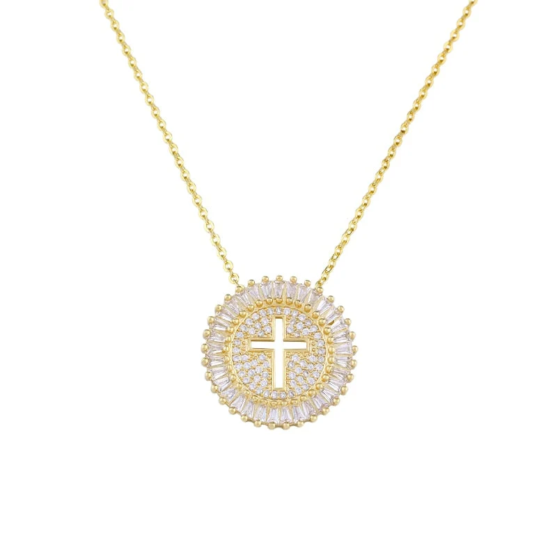 Colar Feminino Flor de Zircônia com Cruz Banhado a Ouro 18k - Image 5