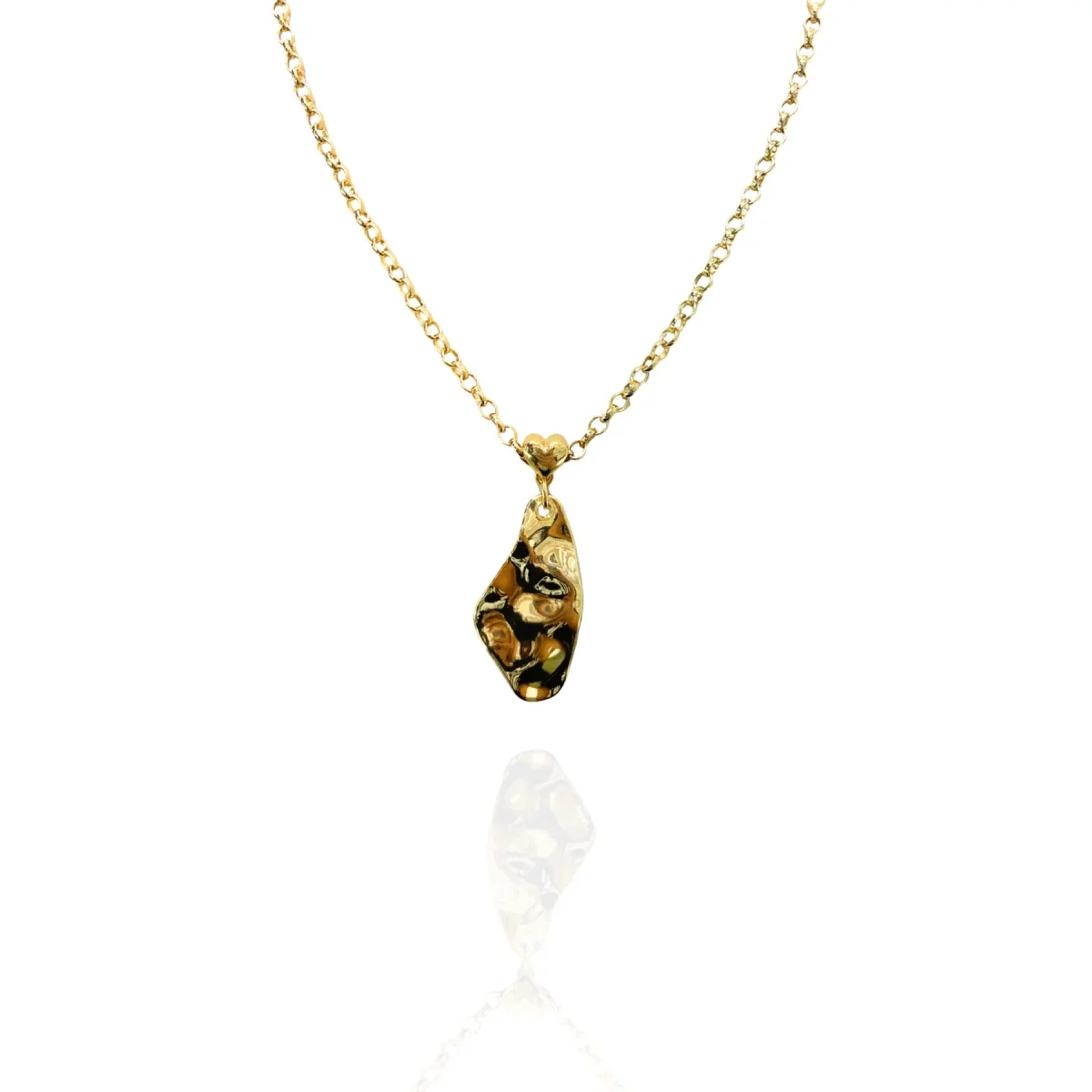 Colar Pingente Folha Dourado semijoia - Image 3