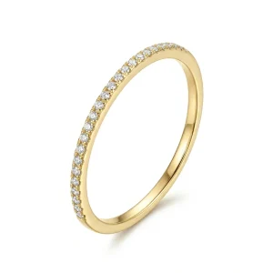 Anel Cravejado Mini Zircônias Folheado 18k