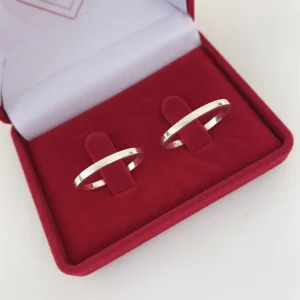 Par de Aliança de Prata Clássica Lisa 2mm