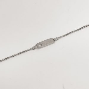 Pulseira Infantil Elos Portugueses Chapinha Prata 925K Detalhe em estrela