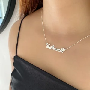 Colar Personalizado Nome – Símbolo Menino Prata