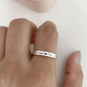 Anel de Prata Personalizado com Nome
