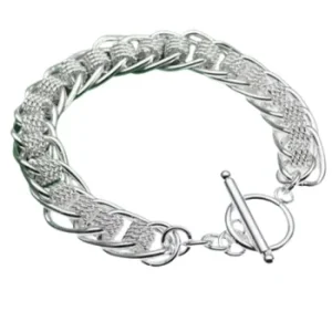 Pulseira de Prata Elos Lisos Sublime