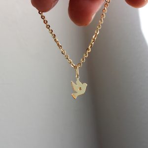 Pulseira OU pingente espírito santo para bebê – ouro amarelo 18k