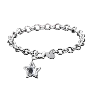 Pulseira de Prata Estrela de Cristal