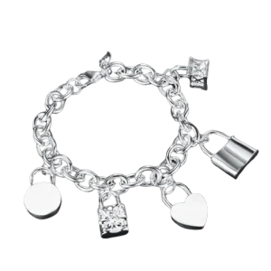 Pulseira de Prata Fechaduras
