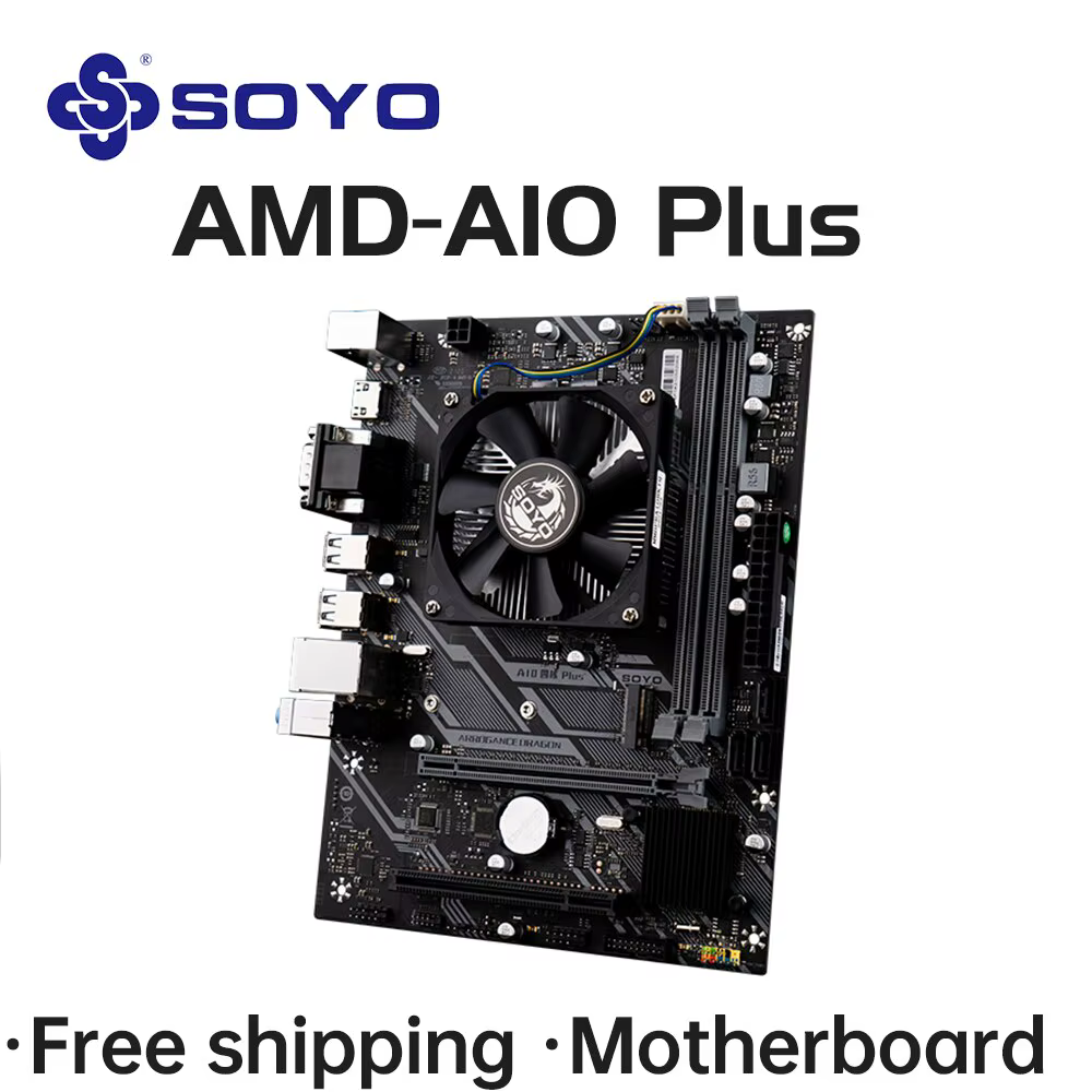 Coleção AliExpress SOYO Placa Mãe CPU Onboard A10 Quad Core Plus Nuclear Display CPU AMD A10-RX425BB DDR3 M.2 SATA3.0