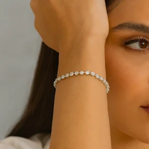Pulseira Ponto de Luz Folheada a Prata Brilho Prateado