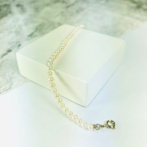 Pulseira Infantil Perolas Ouro 18k