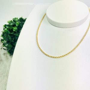 Corrente Feminina Cordão Baiano Fino Ouro 18K