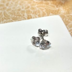 Brinco Zirconia Ouro Branco