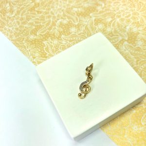 Pingente Nota Musical Semijoia Zirconias