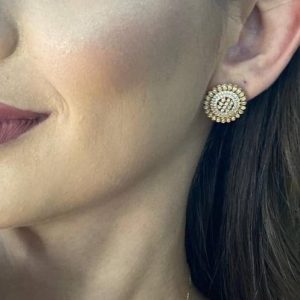 Brinco Florescer Zirconias Ouro 18K