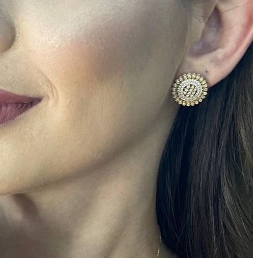 Brinco Florescer Zirconias Ouro 18K - Image 2
