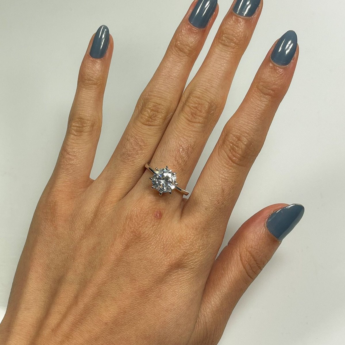Anel Solitário Prata Zirconia - Image 3