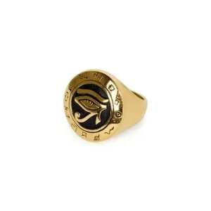 Anel Olho de Hórus Banhado a Ouro 18k