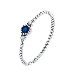 Anel Prata 925 Pedra Azul