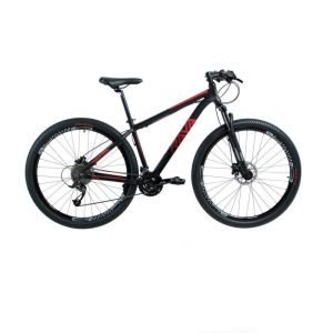 Bicicleta MTB Rava Pressure Roda 29 Tamanho 17 21 Velocidades Preto Vermelho