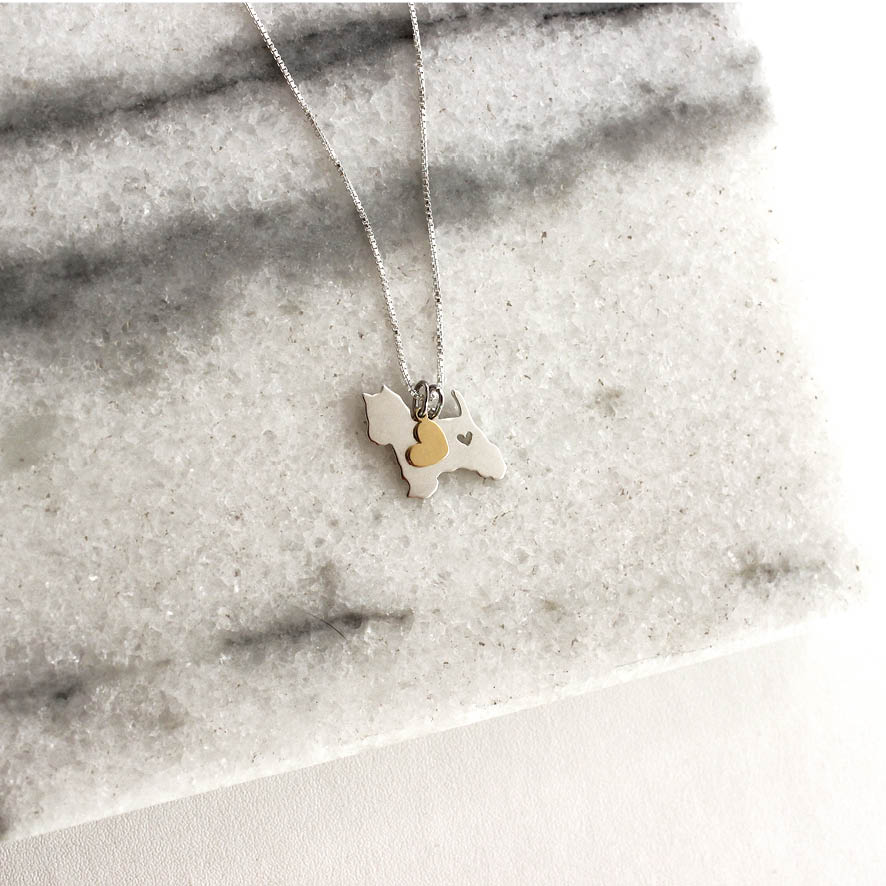 Colar pet prata + coração pendurado ouro 18k - Image 8