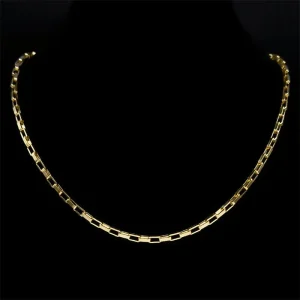 Corrente Cadeado Banhada A Ouro 18k