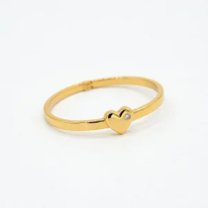 Bracelete Coração Ponto de Luz Dourado Semijoia
