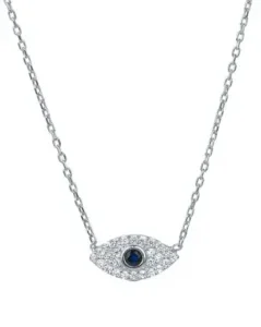 Colar De Prata com pingente de diamante Olho Grego