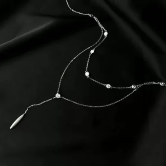 Colar em prata Dupla camada com Pingente - Image 2