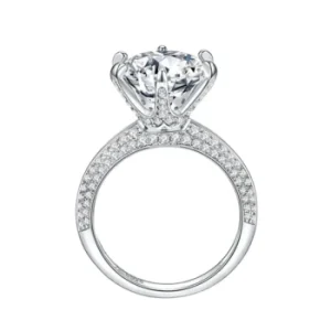 Anel de casamento de Prata com Brilhante 5 Quilates