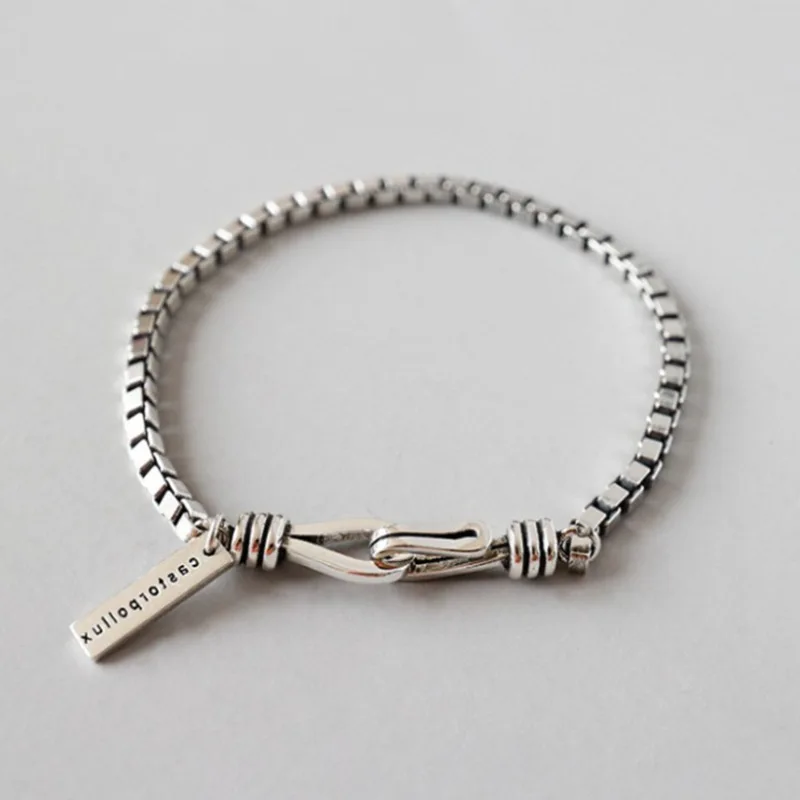 Pulseira de Prata Geométrica Moderna - Image 2