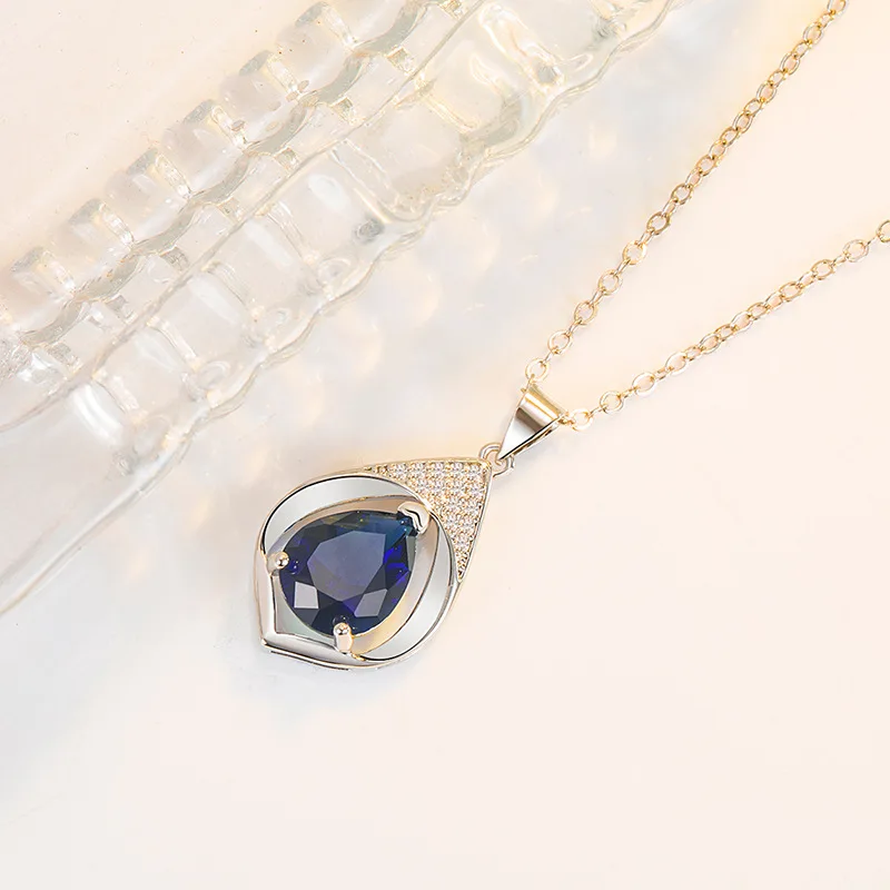 Colar de Prata com Pingente safira Azul - Image 4