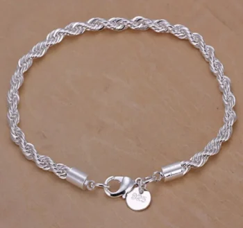 Pulseira De Prata Trançada Brilhante - Image 2