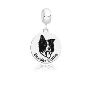 Berloque Raça Border Collie em prata