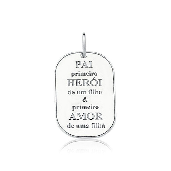 Pingente Placa Pai Filho e Filha
